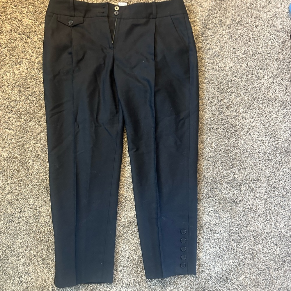 Jigsaw Black Dress Pants with Front Pleats and Straight Leg